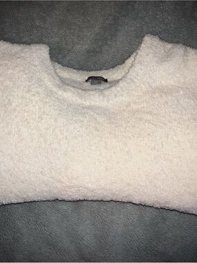 Falls Creek Cream Fuzzy Crewneck Sweater